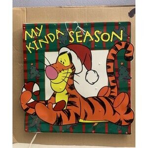 Vtg Disney Winnie The Pooh Tigger Christmas Light Up Sign Plastic 18.5"L x 18"H